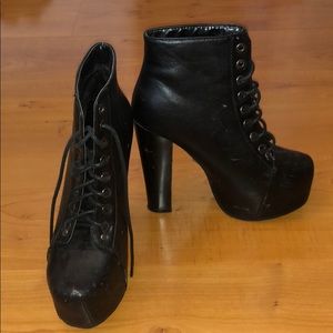 Black platform heels